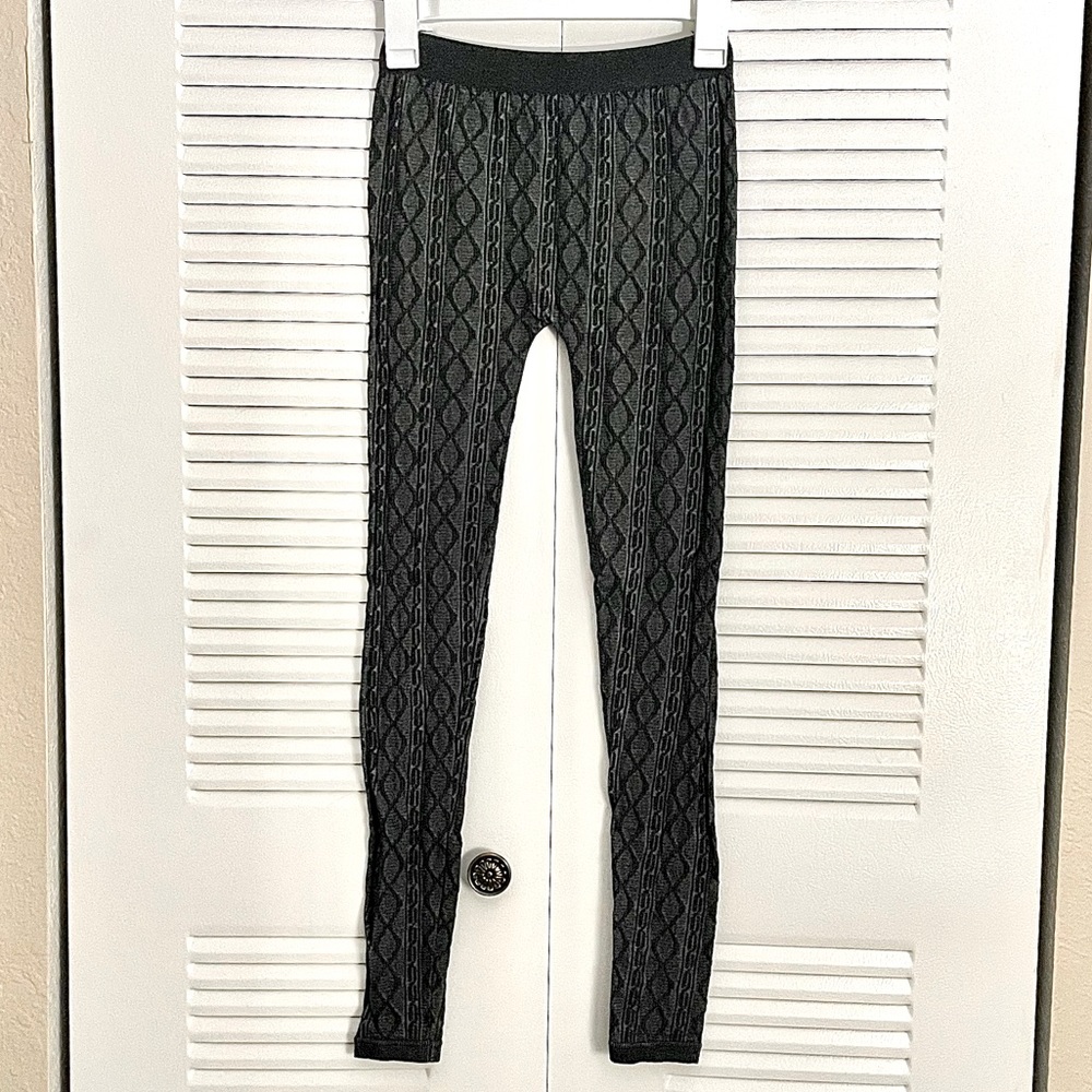 Dark Gray & Black Patterned Leggings